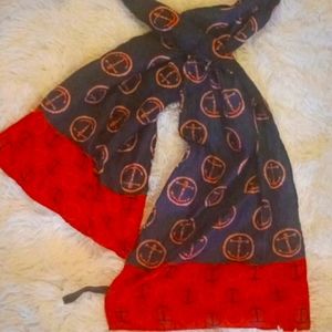 The Limited Anchor 100% Polyester Scarf Red and blue